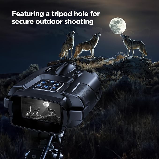 Diyimin 4K Night Vision Goggles for Adults, 2000FT Infrared Night Vision Binoculars with Tactical Light, 8X Digital Zoom for Outdoor, Camping and Travel