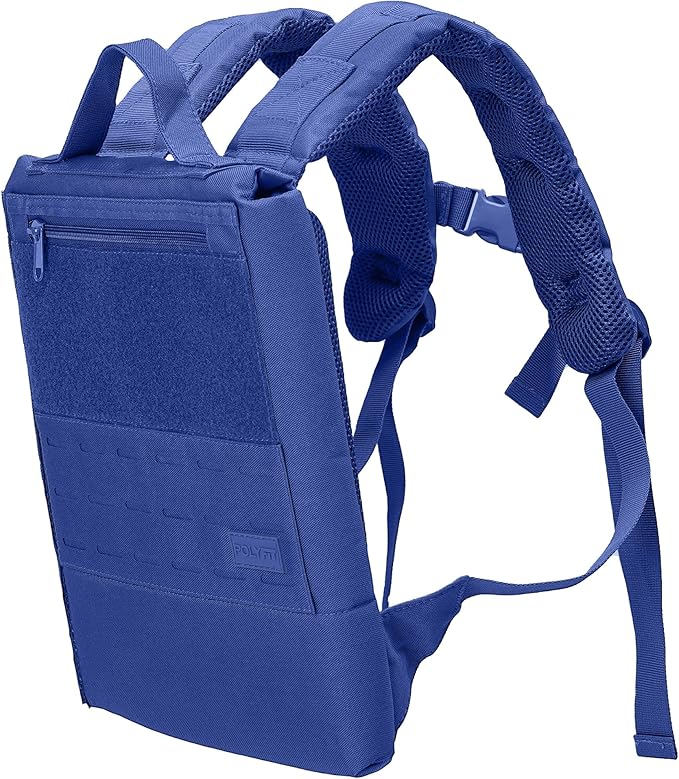 Polyfit Rucking Backpack 2.0 - Weighted Ruck Pack for Weight Plates - Patent Pending Side-Loading Rucksack for Walking, Running, Rucking, Strength and Endurance Training - Deep Blue
