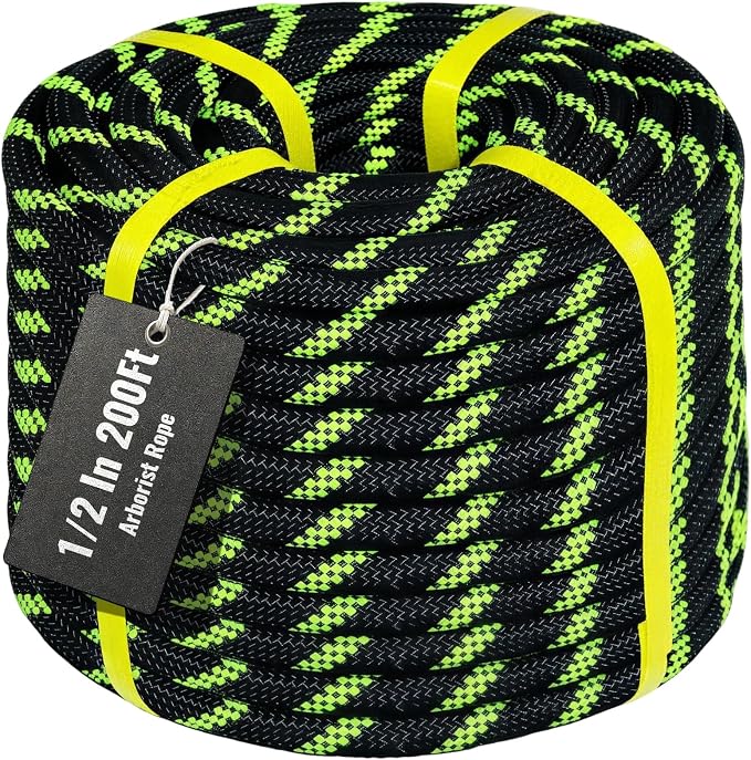 10mm/12.7mm Arborist Rope,3825lbs-9000lbs Double Braided Arborist Bull Rope for Tree Rigging & Pulling,Heavy Duty Rope for Tree Work,Rappelling, Swing Sailing Hiking Camping