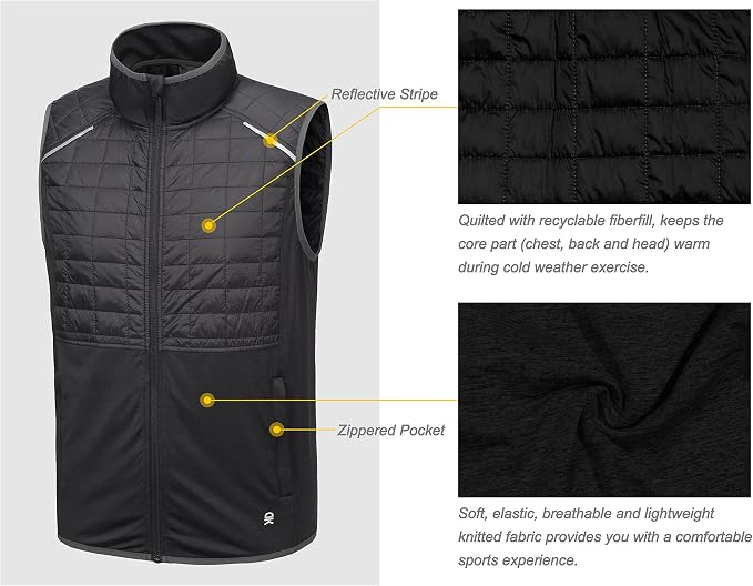 Little Donkey Andy Men's Lightweight Golf Vest Warm Outdoor Sleeveless Jacket for Hiking Travel Running Casual