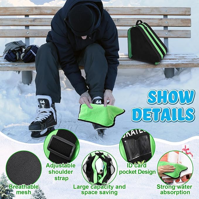 Liliful 8 Pcs Skate Guards Skate Blade Protector Covers Towel Ice Inline Bag Set Ice Guards for Adult Hockey Winter Supply