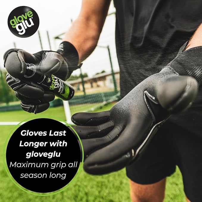 gloveglu Original Goalkeeper Glove Grip Spray | Ultimate Football Goalie Grip Booster for Match | Enhances Catching Control, Revives Latex Grip | Ideal for Football Training, Matches | 120ml (4fl.oz)