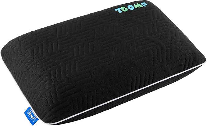 Kids Camping Pillow: Dual-Cover Memory Foam Small Pillow; Medium-Firm Camp Pillow | Mini Pillow w/ 5 Layers for Comfort and Support; Small Travel Pillow/Compact Pillow 10x16 Inches (Black)