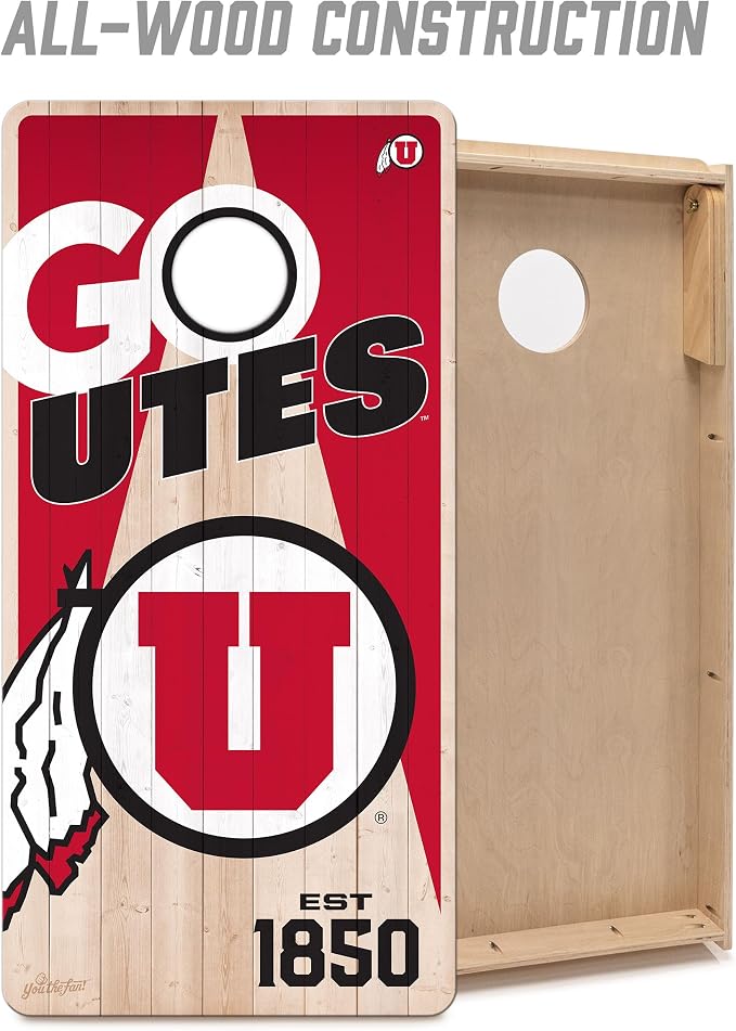 YouTheFan NCAA 2’ x 4’ Professional Wood Cornhole Game