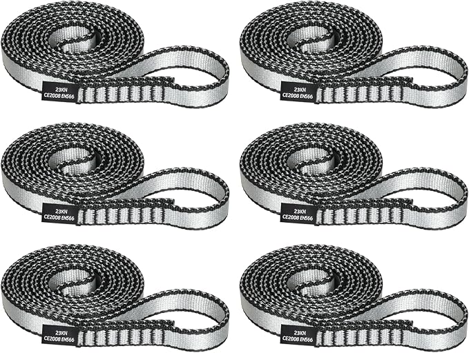 18MM Nylon Climbing Sling Runner - 23KN CE2008/EN566 Certified Outdoor Climbing Webbing for Rock Climbing, Rappelling, Mountaineering, Swing Gear, Outdoor Adventures & Emergency Anchoring