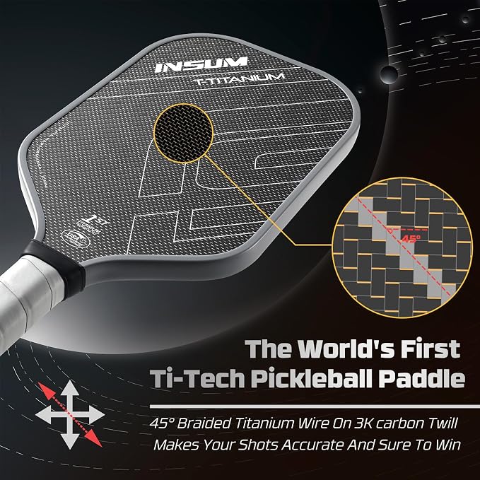 INSUM Pickleball Paddles, Carbon Fiber Pickleball Paddle with Power Polymer Core, USAPA Approved, Pro Pickleball Rackets for Ultimate Spin & Consistency