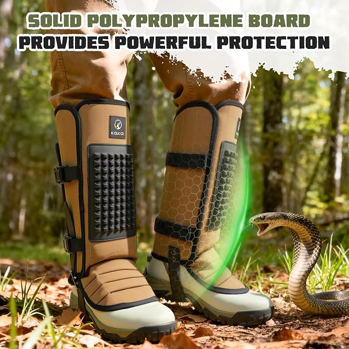 Kalkal Snake Gaiters, 1200D Waterproof Snake Chaps Snake Gaiters for Men Women, Adjustable Snake Bite Protection Snake Guards for Legs Men, Snake Proof Gaiters for Hiking Hunting