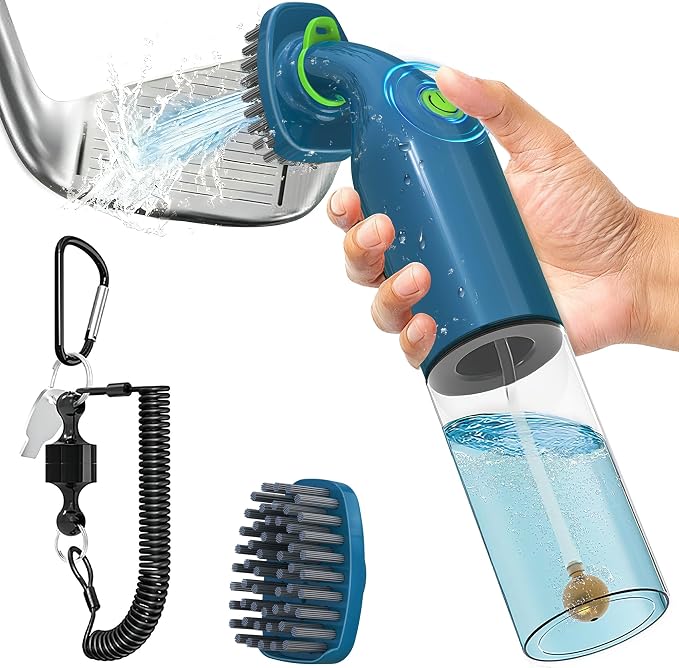 Kiss Core Electric Golf Club Cleaner Brush: AA Battery Powered for Effortless Cleaning - Golf Club Brush for Golf Accessories - Holds 5oz Water - Magnetic Clip - Golf Gifts for Golfer Men