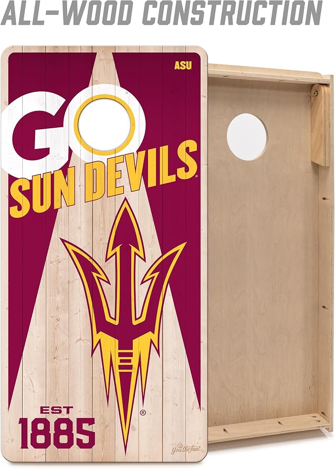 YouTheFan NCAA 2’ x 4’ Professional Wood Cornhole Game