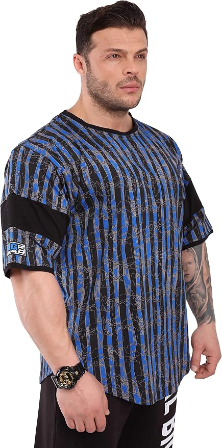 Men's T-Shirt Oversize | Bodybuilding and Fitness Workout Rag Top, Cotton Active Wear Shirt
