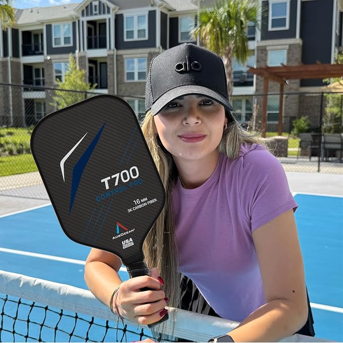 Pickleball Paddle,Pickleball Paddles-3K Raw Carbon Fiber Pickle Ball Paddle Surface with Great Grit & Spin,T700 Pickleball Racket with Excellent Power,Control and Balance,USAPA Approved