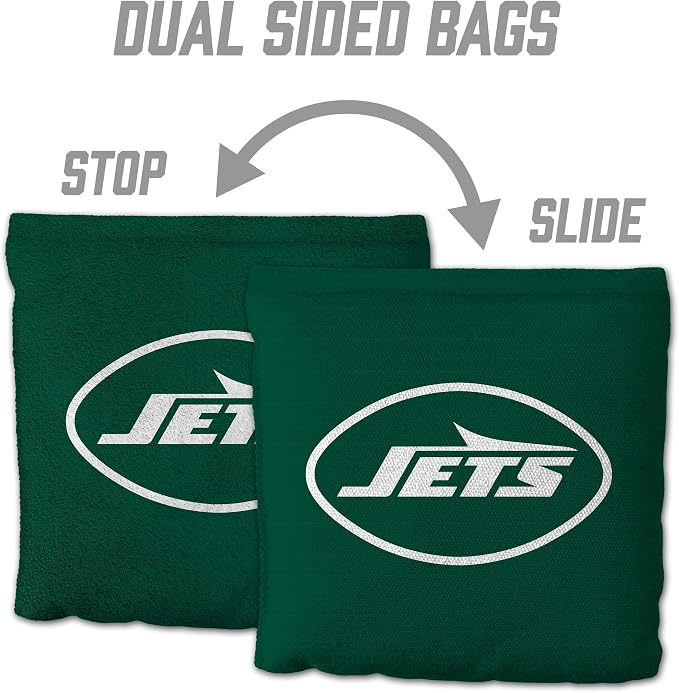 YouTheFan Officially-licensed NFL Set of 8 Cornhole Bags - All Weather Dual Sided Slide & Stop - regulation size