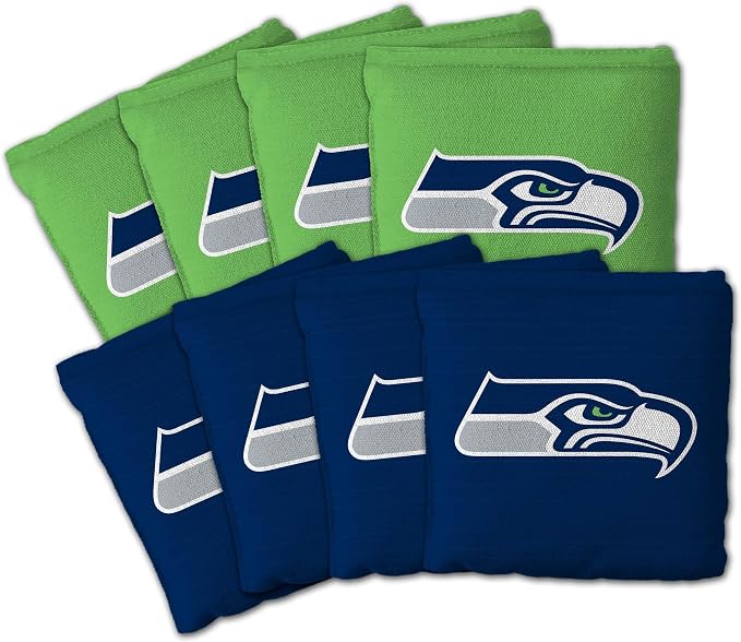 YouTheFan Officially-licensed NFL Set of 8 Cornhole Bags - All Weather Dual Sided Slide & Stop - regulation size