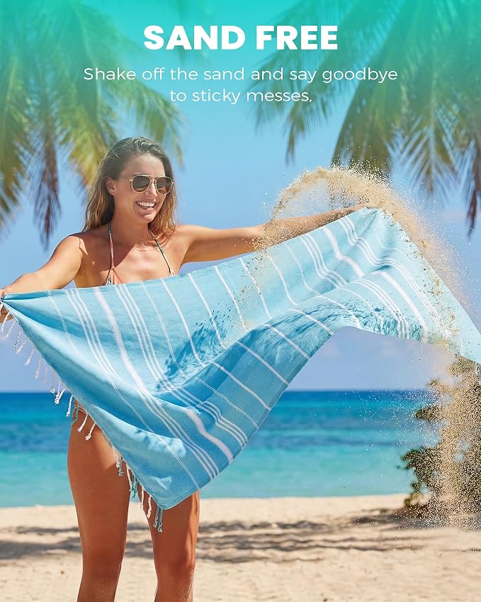 4 Packs Cotton Turkish Beach Towels Oversized Bath Pool Swim Towel Bulk Set Quick Dry Sand Free Extra Large Big Blanket Adult Travel Essentials Cruise Accessories Must Haves Clearance Vacation Stuff