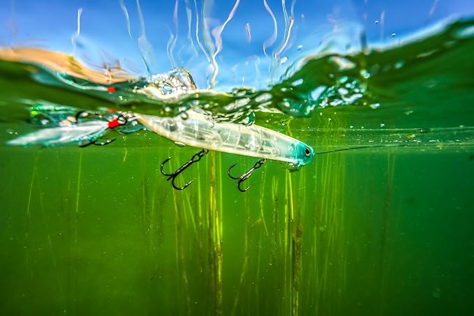 Berkley Choppo Topwater Fishing Lure, HD Threadfin Shad, Size 90, Cupped Propeller Tail for Balance of Sound and Spray, Equipped with Sharp Fusion19TM Hook