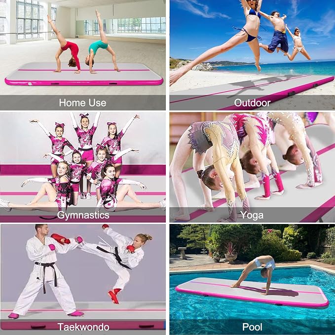 Inflatable Air Gymnastics Track 10ft Training Mats 4 inches Thickness Gymnastics Tracks for Home Use/Cheerleading/Yoga/Water With A Pump