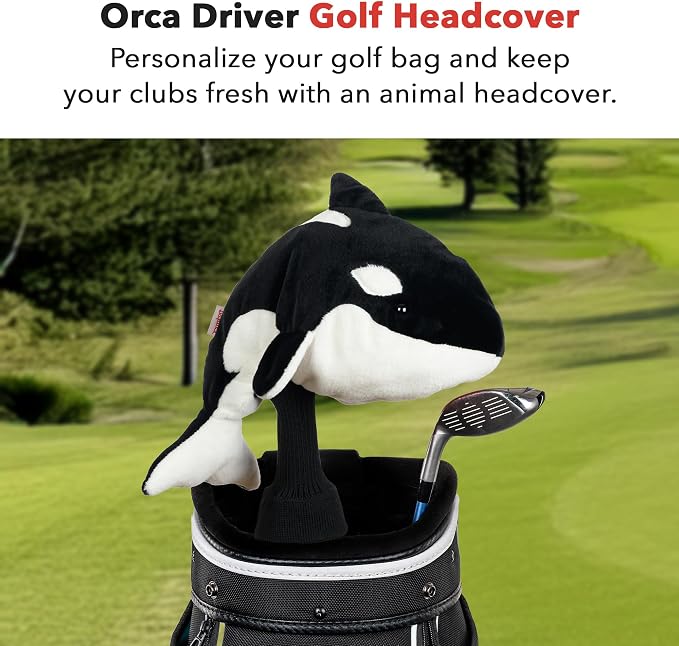 Daphne's Headcovers Orca Driver Headcover | Funny Golf Club Covers | Golf Head Covers for Drivers | Stylish Golf Club Head Covers | Golf Driver Covers | Men’s & Women’s Driver Headcover