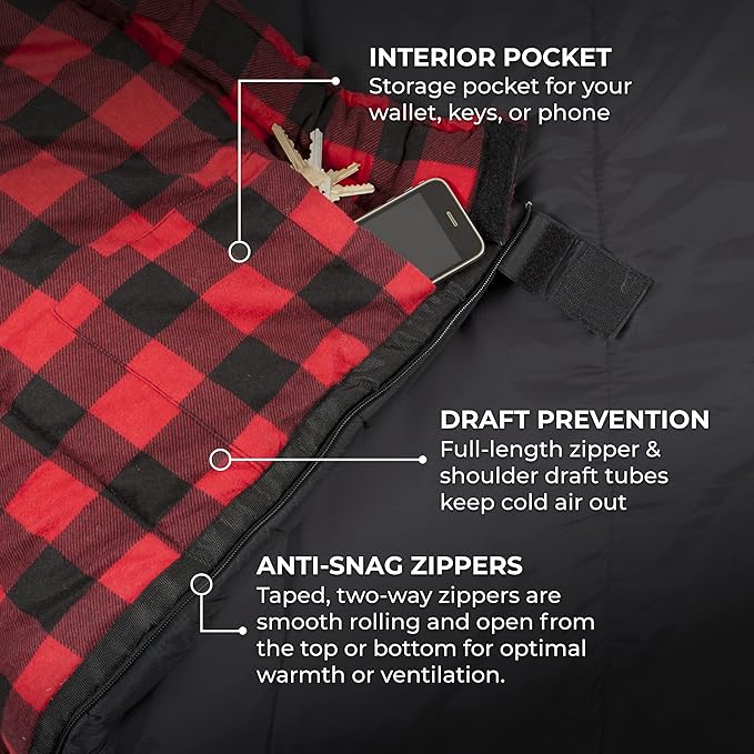 Teton Celsius XXL Sleeping Bag, Cold Weather Sleeping Bags for Adults and Kids, Camping Made Easy and Warm. Compression Sack Included