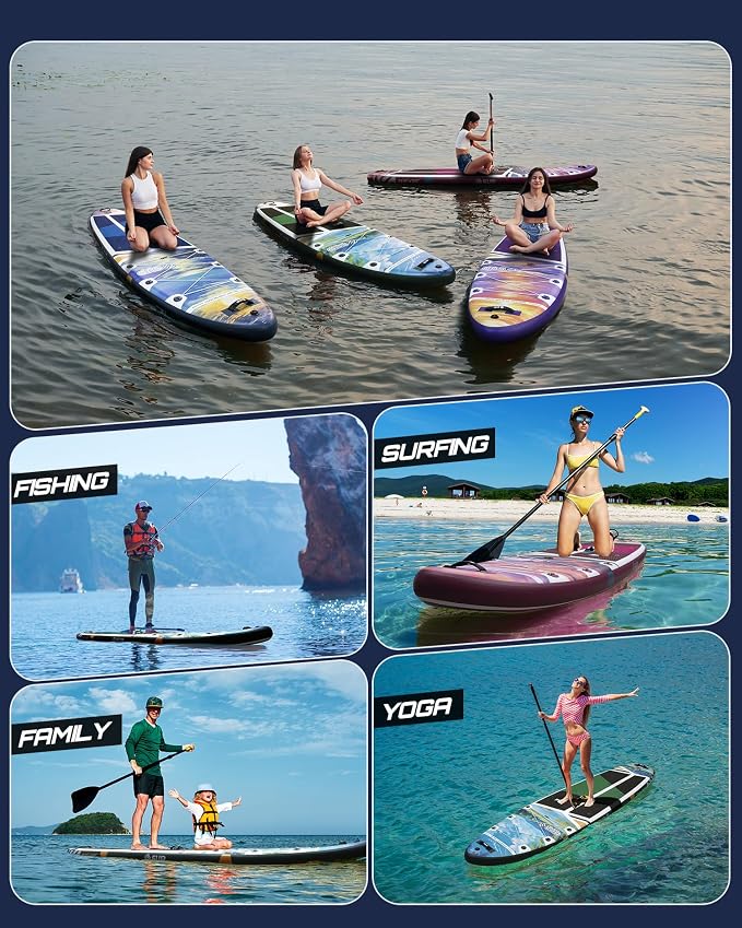ESUP Extra Wide Inflatable Paddle Board 11’6" ×34/35" ，Super Stable Stand Up Paddleboards for 2 Person/Family/Large Size, Inflatable SUP with Paddle, Pump & Shoulder Strap