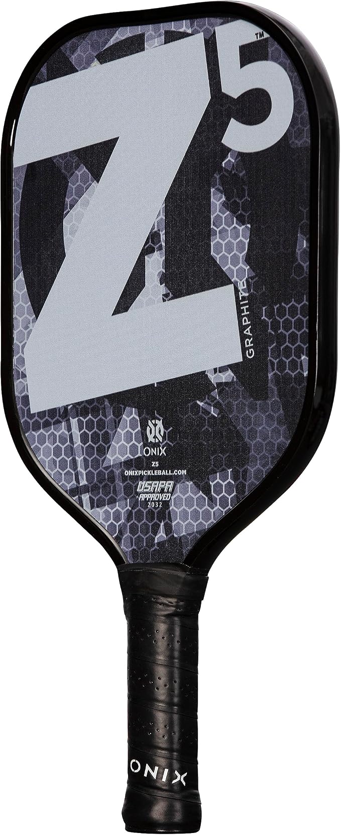 Onix Graphite MOD Z5 Carbon Fiber Pickleball Paddle with Wide-Body Shape. Honeycomb Core, Graphite Face & Cushion Comfort Pickleball Paddle Grip