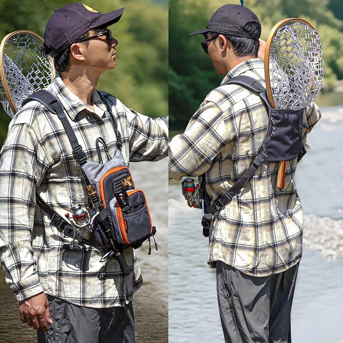 QulayQualy Fly Fishing Pack - Chest Pack with Work Station Lightweight Tackle Fishing Bag with Quick-Release