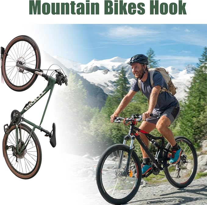 Heavy Duty Wall Mount Bicycle Holder/Hanger/Hook Bicycle Storage for Garage/House, Bike Accessories, Holds up to 110 lbs, 4 Pack