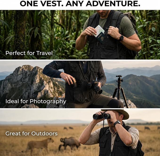 Humvee Utility Vest with 21 Pockets -Travel, Safari, Hunting, Camping, 100% Cotton, Tactical Jacket for Men & Women