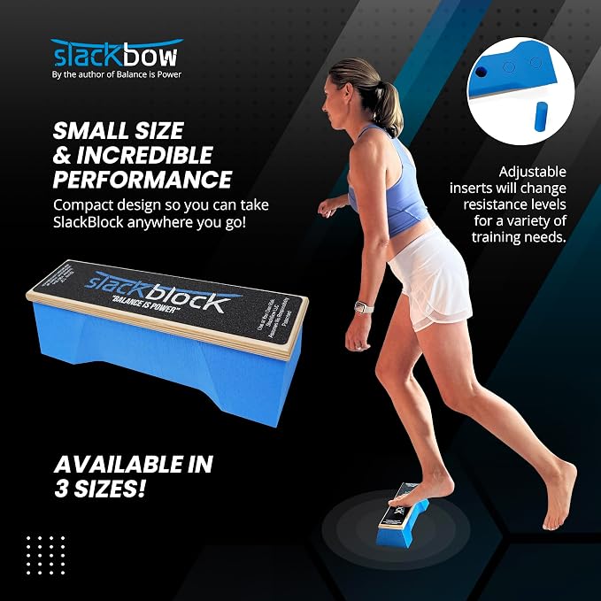 SlackBow SlackBlock Athletic Balance Trainer – Improve Balance, Stability, and Athletic Performance – Condition Your Body and Prevent Injury - Compact and Portable