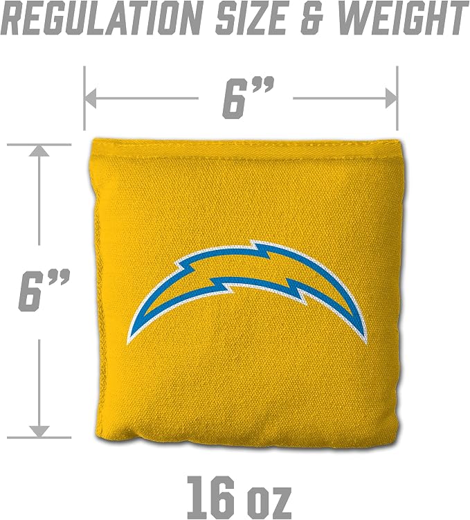 YouTheFan Officially-licensed NFL Set of 8 Cornhole Bags - All Weather Dual Sided Slide & Stop - regulation size