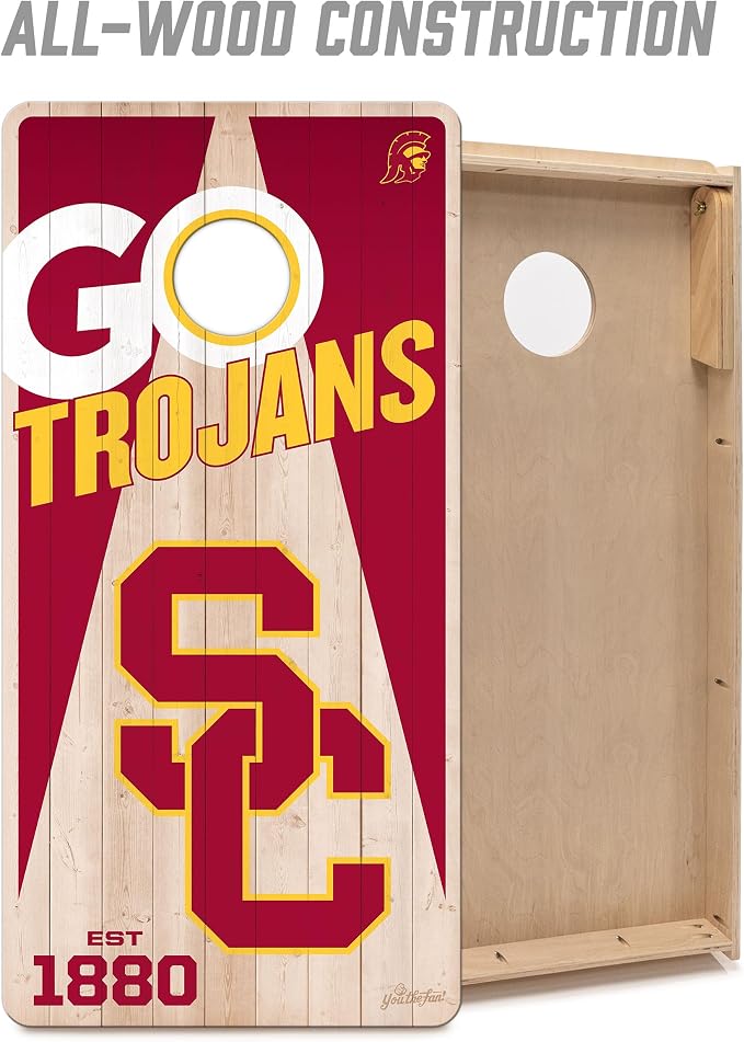 YouTheFan NCAA 2’ x 4’ Professional Wood Cornhole Game