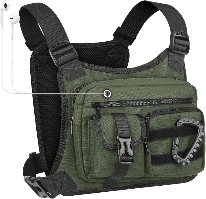Chest Bag for Men Women, Lightweight Utility Running Chest Pack for Sports with Phone Holder for Sports Workout Jog
