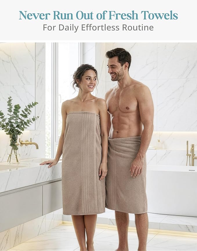 Casa Platino 100% Cotton Bath Towels Set of 4 (30"x60") - Ring Spun Mercerized Cotton Bathroom Towel Sets - Quick Dry, Soft & Absorbent Grey Towels Set - Pre Shrunk, Fade Resistant - Platinum