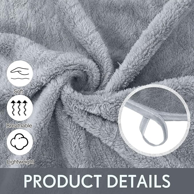 SmoothNovelty 2 Pack Bath Sheets 40 x 80 Inch Jumbo Extra Large Towels Set Oversized Quick Dry Coral Fleece Absorbent and Soft Lightweight Towels for Home Gym Travel Beach Spa Pool Hotel (Light Gray)