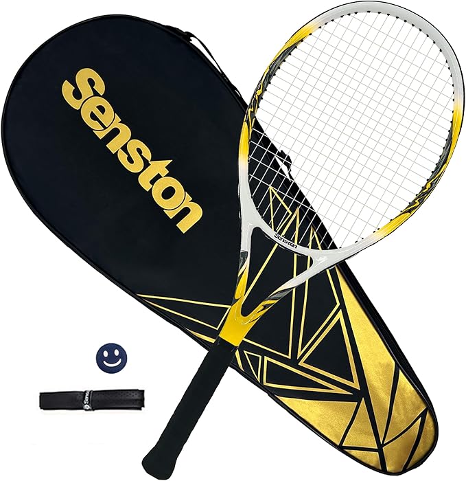 Senston 27 inch Tennis Racket for Adults 1 Pack Tennis Racket Set Tennis Overgrip, Vibration Damper