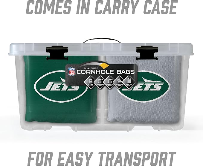 YouTheFan Officially-licensed NFL Set of 8 Cornhole Bags - All Weather Dual Sided Slide & Stop - regulation size