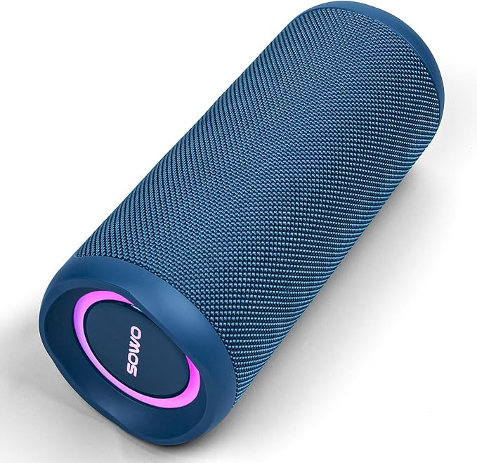 SOWO Wireless Bluetooth Speaker, Portable and Loud with Built-in Subwoofer | Extra Bass, Stereo Sound, IP67 Waterproof and Dustproof, Colorful Lights for Party, Outdoor, Camping - Blue