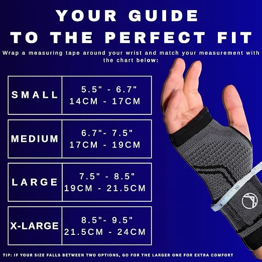 Wrist Brace for Carpal Tunnel Relief – Adjustable Wrist Support & Compression Sleeve for Tendonitis, Arthritis & Pain – One Brace Fits Left or Right Hand, Comfortable Wrist Wrap for Women & Men by Koprez