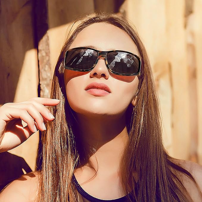 URUMQI Polarized Sunglasses Fit Over Glasses for Men Women, Wraparound Sun Glasses UV400 Protection for Driving Fishing