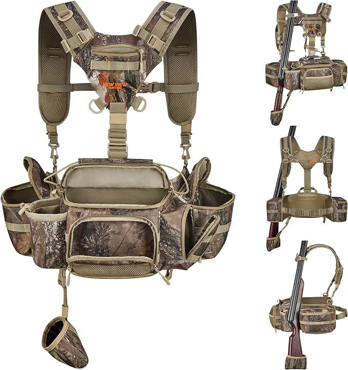 NEW VIEW Hunting Fanny Waist Pack for Men, Camo Waist Pack for Hunter, Fanny Hunting Backpack with Rifle & Bow Holder