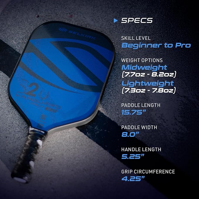 Selkirk Sport Vanguard Hybrid Pickleball Paddle | Carbon Fiber Pickleball Paddle with a Polypropylene X5 Core | Pickleball Rackets