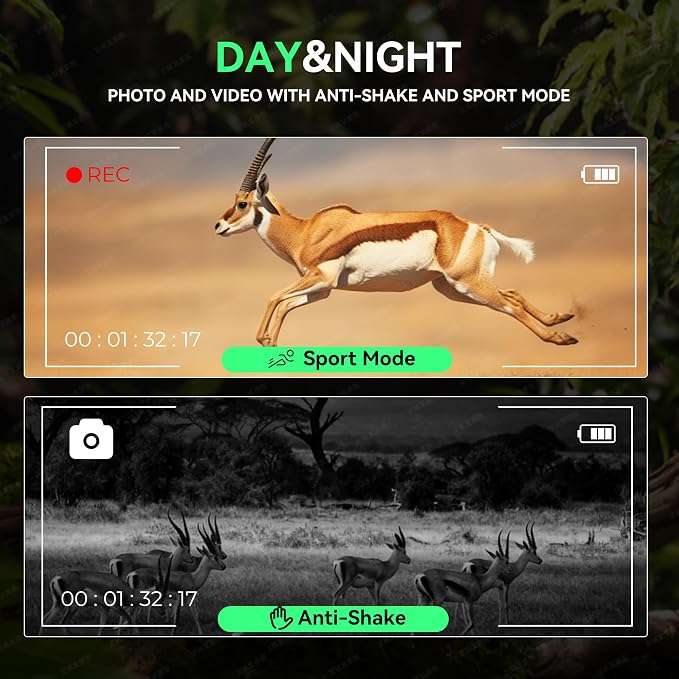 Night Vision Goggles for Adults Hunting, 4K Infrared Night Vision Binoculars,Digital Night Vision Device with 5200mAh Battery 12X Zoom and 32GB TF Card, Hunting Gear Camping Gifts for Men