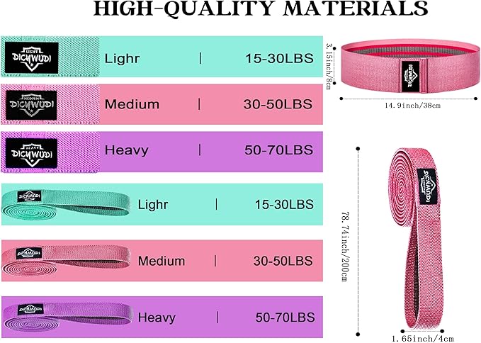 DICYWUDI Pilates Essentials Kit for Home Women, Pilates Equipment for Workouts, 6 Fabric Resistance Bands, 12 Inch Magic Circle Yoga Ring, Mini Exercise Ball, Great Exercise Equipment