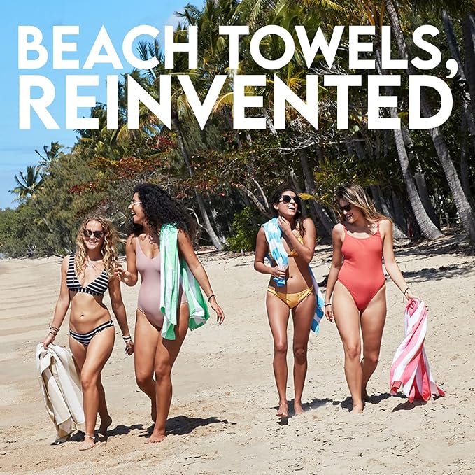 Dock & Bay Beach Towel - Quick Dry, Sand Free - Compact, Lightweight - 100% Recycled - Includes Bag - Cabana Light - Malibu Pink - Extra Large (200x90cm, 78x35)