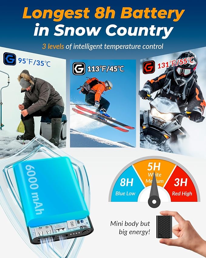 Graphene Heated Balaclava Neck Gaiter Gifts for Men Women Warm Cold Winter Gift for Ski Snowboard Motorcycle