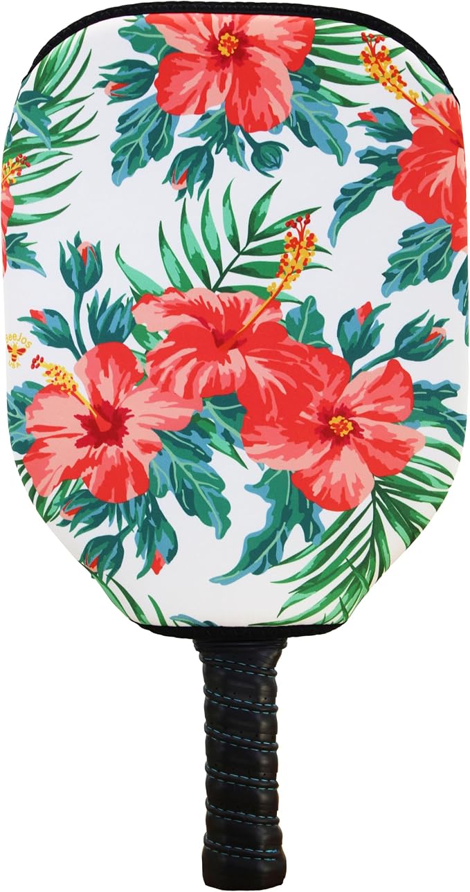 BeeJos Hawaiian Collection: Premium Slip-On Pickleball Paddle Cover-Fits Standard Size Paddles-Zipperless (Paddle not Included)