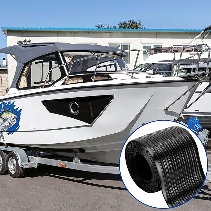 DECOHS 26 Ft Roll of 2 x 4 inch Boat Trailer Bunk Wrap Kit, PE Waterproof Boat Trailer Bunks Carpet, Replacement Synthetic Bunk Board Cover with Install Screw & Strap for Loading & Unloading Boats