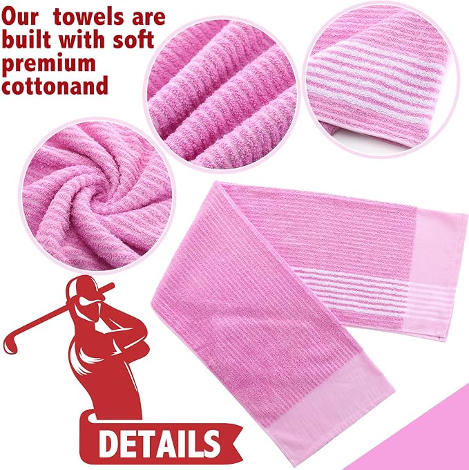 Buryeah Golf Towel 22 x 44 Inch Cotton Golf Caddy Towel Camping Large for Caddies Golfers Tour Players Club with Stripe