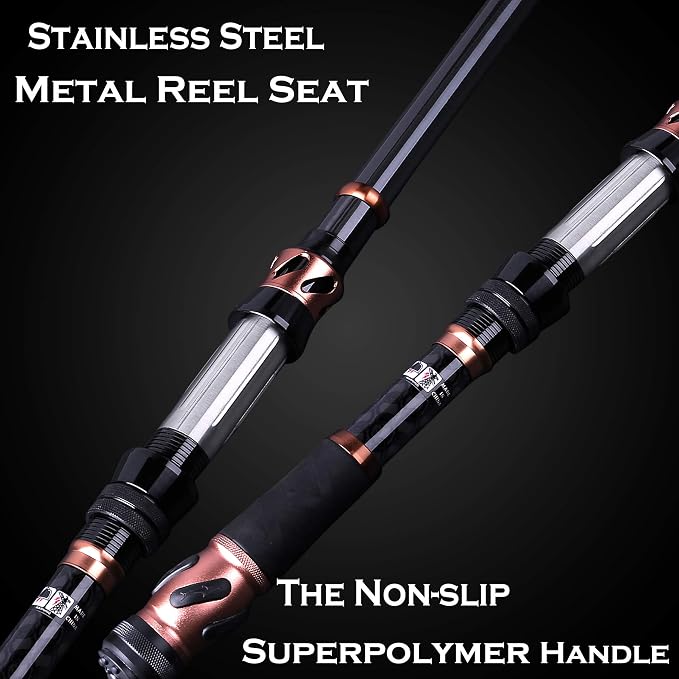 PLUSINNO Fishing Rod and Reel Combos, Fishing Net Fish Landing Net, Foldable Collapsible Telescopic Pole Handle