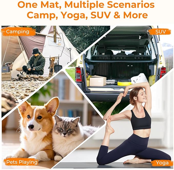 BDEUS Memory Foam Camping Mattress Pad 3inch Cot Size Waterproof Roll Up Bed Sleeping Mat for Adults Portable Roll Up Mattress for Travel Guest Floor Bed Cot Mattress Pad for Car, Tent