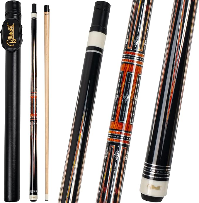 Billmart Pool Cue Stick, Low Deflection Shaft Billiard Cue Sticks with Hard Case, Pool Table Sticks Queue, 19-21 oz Pool Que